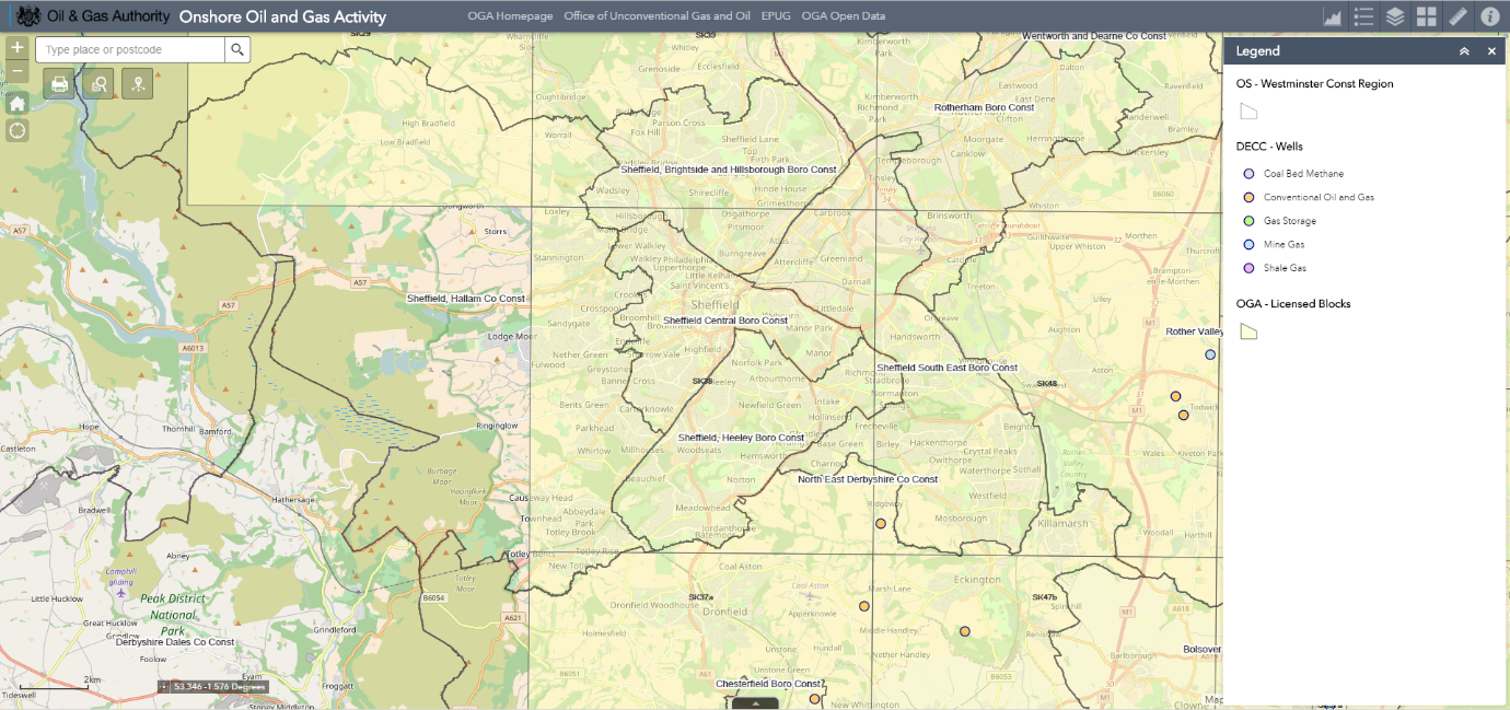 Image of the Oil and Gas Authority interactive map
